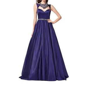 NEW ANGELA & ALISON rhinestone prom dress in midnight blue